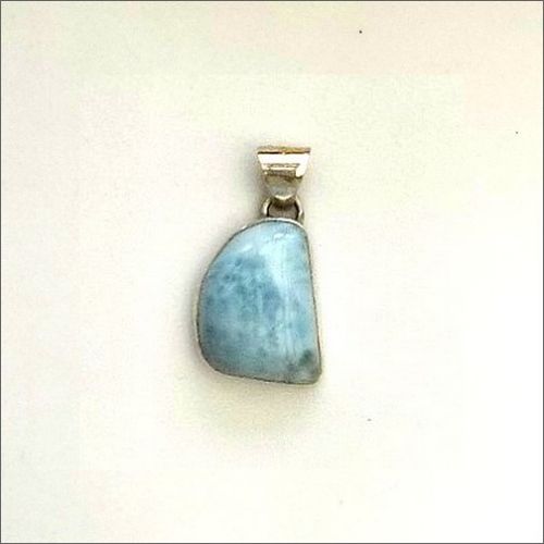 Crescent Larimar Pendant